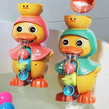 Kids Shower Bath Toys Cute Duck Bathtub Toys for Toddlers 1-4 Years Old with Rotating Water Wheels Bathroom Power Suction Water 1