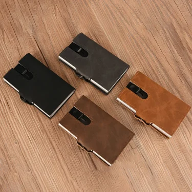 Vintage Small Pop Up Men's Wallet Pu Leather Short Purse Card Holder Hasp Zipper Clutch Solid Carteiras Masculina 1