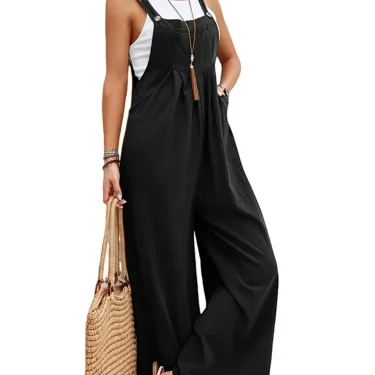 Women Loose Fit Fashion Overalls Wide Leg Baggy Bib Overalls Jumpsuit Dungarees Summer Jumpsuit Casual Elegant Overalls Summer 3