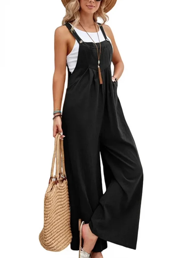 Women Loose Fit Fashion Overalls Wide Leg Baggy Bib Overalls Jumpsuit Dungarees Summer Jumpsuit Casual Elegant Overalls Summer 3