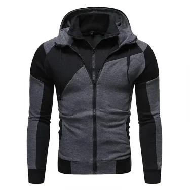 Men Hooded Fleece Zip Hoodie Men Thick Solid Color Sweatshirt Mens Casual Hoodies Sportswear Hooded Sweatshirts 4