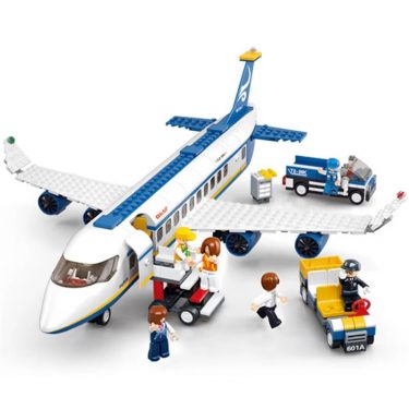 City Cargo Aircraft Plane Storage Airport Airbus Airplane Avion Technical Creative Building Blocks Educational Toys for Children 2