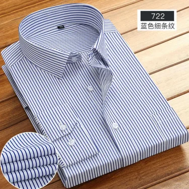 Men's long-sleeved shirt Spring summer business casual cotton non-ironing high quality breathable fashion stripe new 2