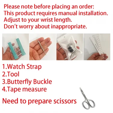 New Design CTS Fluororubber Watch Strap 18mm 19mm 20mm 22mm Quick Release Butterfly Buckle Watch Bands FKM Strap For Cut To Size 6
