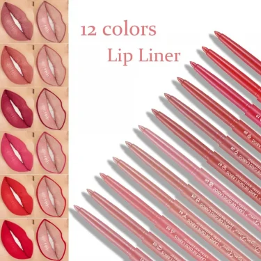 Waterproof Matte Lipliner Pencil Sexy Red Contour Lip Tint Lip Stick Lasting Moisturising Non-stick Cup Lips Makeup 12Colors 1