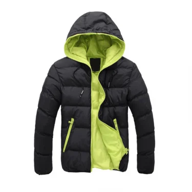Men's Casual Jacket Cotton Parka Coat Autumn Winter Thin Hooded Cotton Padded Jacket Windproof Outdoor Travel Outwear 5