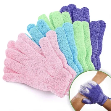 10pcs Colourful Exfoliating Gloves, Bath Gloves For Shower, Double Sided Exfoliating Gloves, For Spa, Massage And Body Scrubs 1