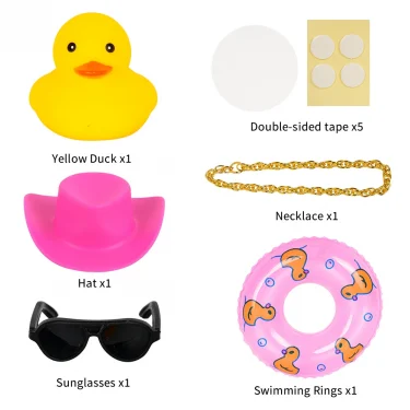 Summer Swimming Ring Yellow Rubber Duck Cute Cowboy Hat Duckies Children's Pool Duck Toys 6