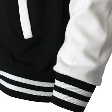 Black White Solid Color Jacket Loose Oversized Clothes Casual Men Baseball Clothes Personality Street Coat Warm Fleece Jackets 5