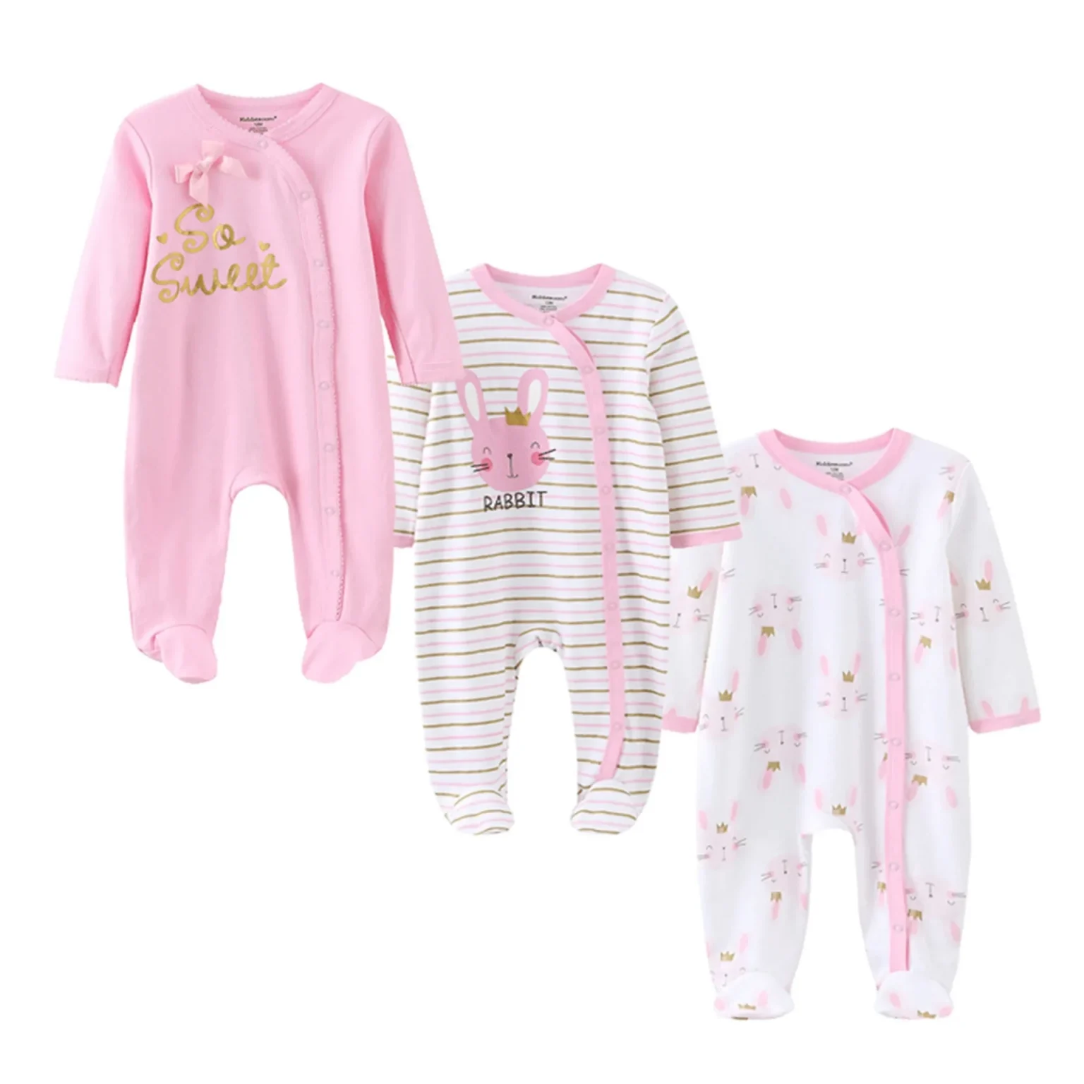Kiddiezoom 3 Pcs/Lot Autumn Winter Unisex Cartoon Long Sleeve Baby Boy Girl Romper 100%Cotton Soft Newborn Jumpsuits Clothing 4
