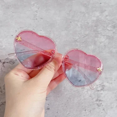 Fashion Heart Kids Sunglasses Children Retro Cute Pink Cartoon Sun Glasses Frame Girls Boys Baby Sunglasses UV400 Eyewear 5