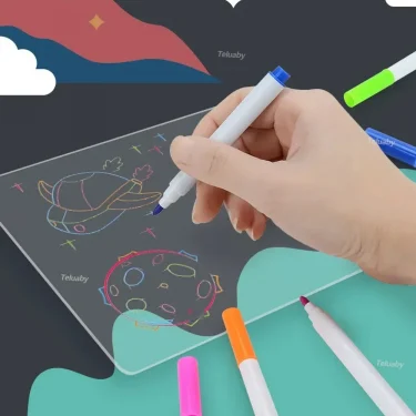 3D Magic Drawing Pad LED Light Colorful Space Ocean Dinosaur Painting Board Kids Educational Toys Grow Playmates Creative Gift 6