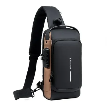 Men Anti Theft Chest Bag Shoulder Bags USB Charging Crossbody Package School Short Trip Messengers Bags Men's Oxford Sling Pack 1