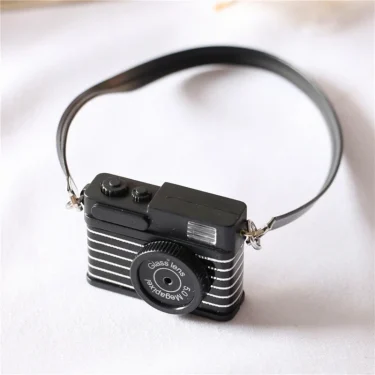 Newborn Photography Props Mini Camera 1/12 Dollhouse Miniature Vintage Retro Camera Toy Babies Accessories 4