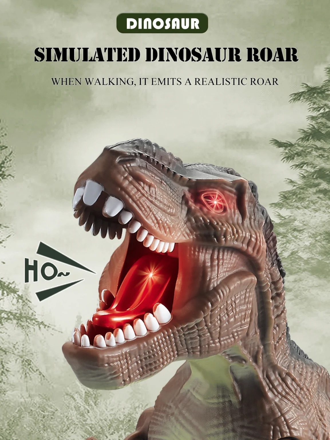 Dinosaur Toys for Kids 3+, Electric Audiovisual Dinosaur Model Electronic Walking Robot Dinosaur Toy Not Include Battery 3