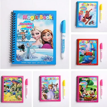 Frozen Disney Kids Puzzle Graffiti Painting Book Mickey Mouse Cars Sofia Princes Cartoon DIY Magic Watercolor Painting Gifts 2