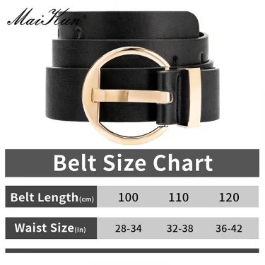 Maikun Women's Pin Buckle Wide Belt Thick Faux Leather Belt Jeans Female Popular Present 5