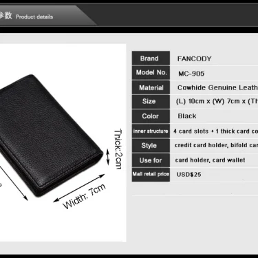 Luxury Fashion Genuine Leather card Wallets men credit card holders women card&ID holder male organizer Business card holder 2