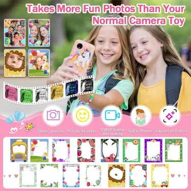 Children Phone Camera Toys Mp3 Music Player Puzzle Games Tooddler Leaning Toys for Girls Boys Age 3-10 Birthday Gifts With 32G 3