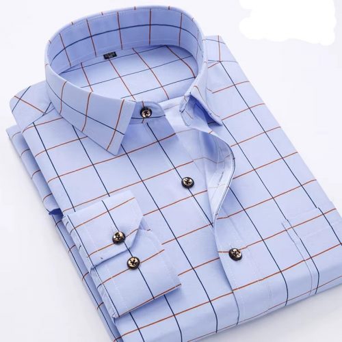 New men's shirt Thin long-sleeved printed spring/summer non-ironing business casual slim slim fashion breathable shirt