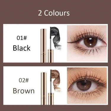 Silk Fiber Matte Mascara Makeup Ultra-Fine Brush Lengthens Eyelashes Waterproof Fast Dry Brown Black Curling Mascara Cosmetic 4