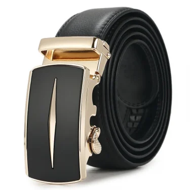 Leisure men's belt metal automatic buckle faux leather men's belt PU men's business belt 1