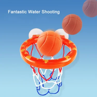 Baby Bath Toy Mini Shooting Basket Frame Toys Bathtub Shooting Basketball Play Water Game Toy Set with 3 Balls for Kids Children 3