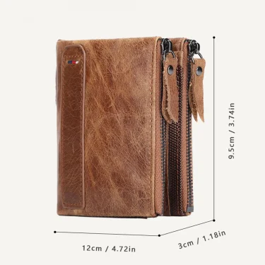 Leather Men Wallets Name Customized 100% Genuine Cow Leather Short Card Holder Leather Men Purse High Quality Male Wallet 4