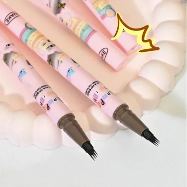 4 Colors Eyebrow Pen Waterproof 4 Fork Tip Eyebrow Tattoo Pencil Cosmetic Long Lasting Natural Dark Brown Liquid Eye Brow Pencil 5