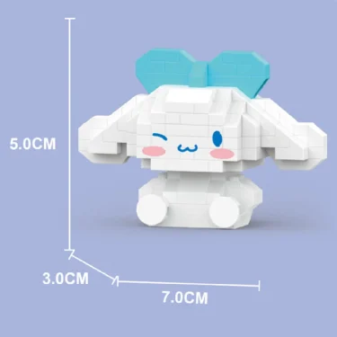 Sanrio Anime Hello Kitty My Melody Cinnamoroll Pompompurin Kuromi Friends Building Blocks Bricks Girl Children Kid Toy Gift Set 6