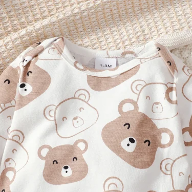0-9 Months Baby Boy Set Little Bear Long Sleeve Bodysuit+Pants+Hat+Socks 4pcs/Set Baby Spring Autumn clothing Newborn set 3