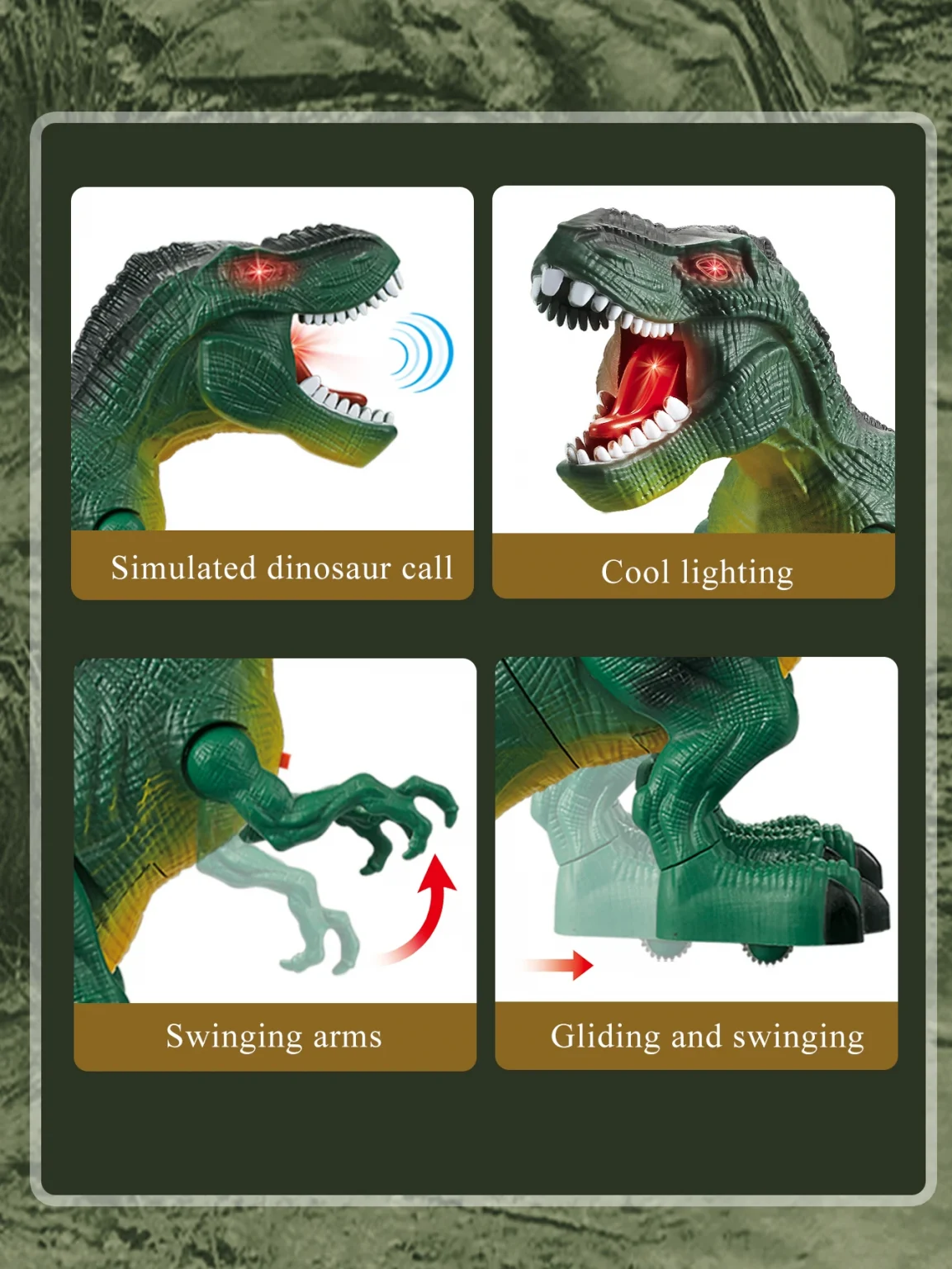 Dinosaur Toys for Kids 3+, Electric Audiovisual Dinosaur Model Electronic Walking Robot Dinosaur Toy Not Include Battery 5