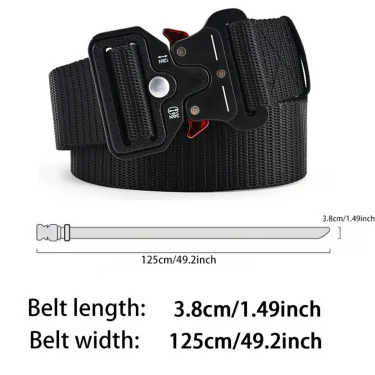 Red Ears Plastic buckle tactical belt men's multifunctional military fan canvas belt outdoor faux nylon training waist belt 2