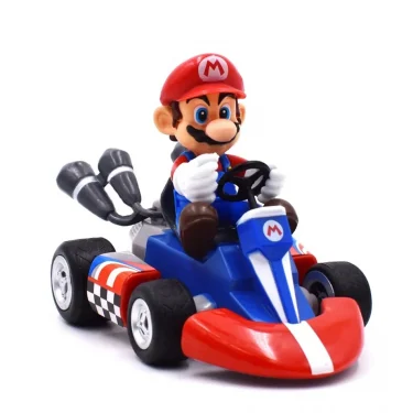 Super Mario Bros Karting Luigi Bowser Princess Peach Yoshi Toad Action Figure Toys Pull Back Car Anime Game Doll Gifts for Kids 2