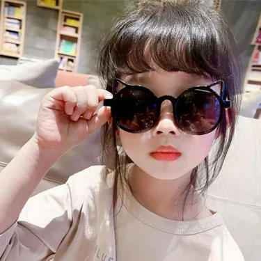 Girls Boys Cute Animal Cartoon Ears Sunglasses Outdoor Sun Protection Children Lovely Vintage Sunglasses Protection Classic Kids 4