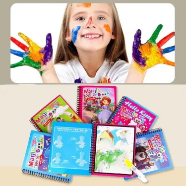 Frozen Disney Kids Puzzle Graffiti Painting Book Mickey Mouse Cars Sofia Princes Cartoon DIY Magic Watercolor Painting Gifts 5