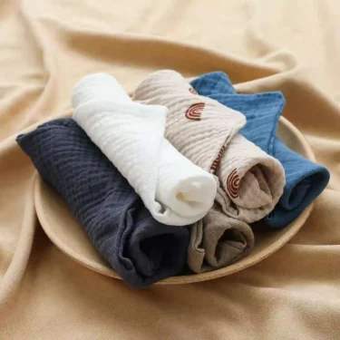 5 Pcs Baby Cotton Square Towel Infant Hand Face Washcloth Handkerchief Muslin Cloth Feeding Bib Burp Cloth Saliva Towel 3