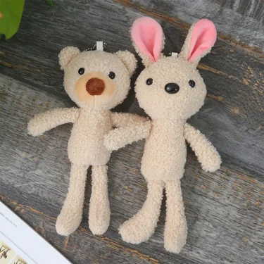 Cute Stuffed Animal Small Bunny Bear Plush Fashion Backpack Decorations Kids Gift Handbag Charm Neonatal Photography Accessories 4