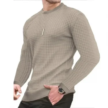 Sweatwear Men's Casual Long Sleeve Basic Knitted Sweater Pullover Male Round Collar Autumn Winter Tops Sweatshirts T-shirt 5