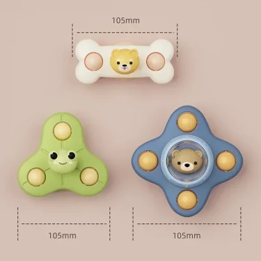Baby Bath Toys Funny Bathing Sucker Spinner Suction Cup Cartoon Rattles Fidget Educational Toys For Children Boys Gift 4