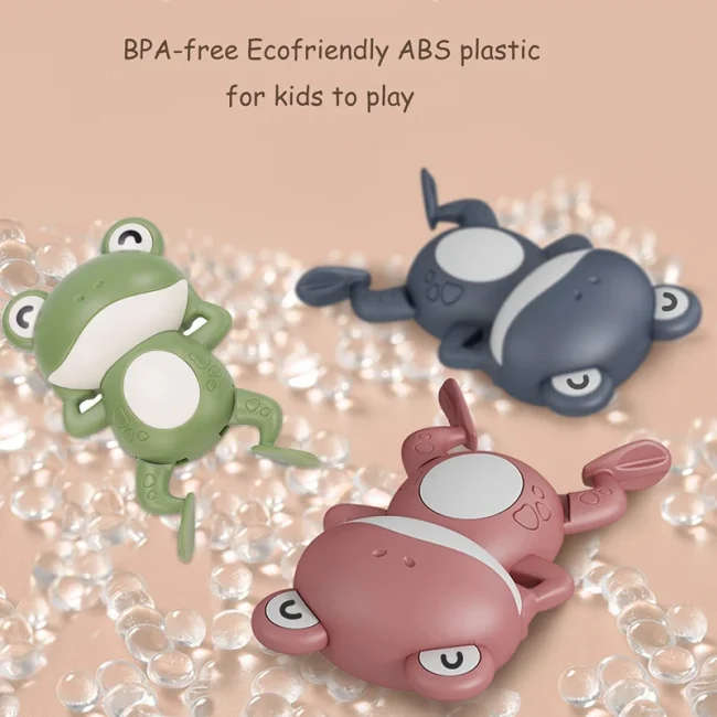 New Bath Toys for Toddlers Chain Clockwork Swim Backstroke Little Frog Baby Bathe Cute Appease Animal Toy Gift Bath Toys Kids 3