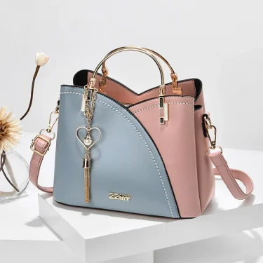Newposs PU Leather Large Capacity Woman Handbag Grid Shoulder Bag Fashion Casual Luxury Designer Patchwork Crossbody Pack 3