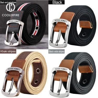 Men's Fabric Belt Canvas Webbing Man Belt for Drilled Military Designer Men Trousers Belt for Jeans Belts Male Waist Belts BF08 1
