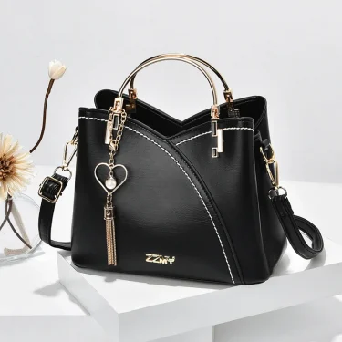 Newposs PU Leather Large Capacity Woman Handbag Grid Shoulder Bag Fashion Casual Luxury Designer Patchwork Crossbody Pack 2