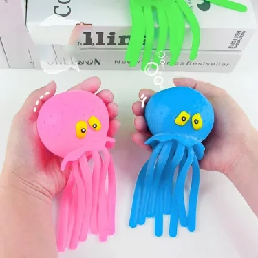 Baby Bath Toys Sponge Water Absorbing Octopus Squeezing Stress Relief Toys Summer Swimming Play Water Toy for Children 4