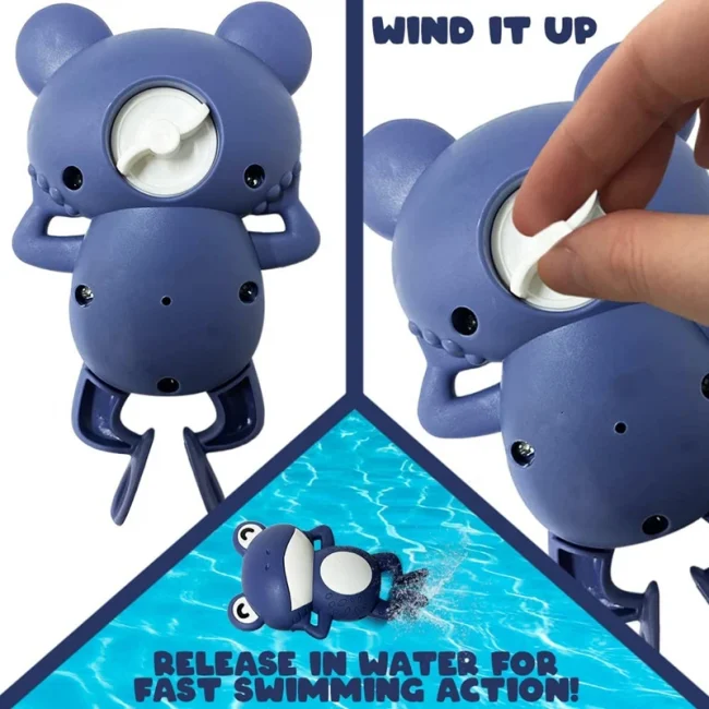 New Bath Toys for Toddlers Chain Clockwork Swim Backstroke Little Frog Baby Bathe Cute Appease Animal Toy Gift Bath Toys Kids 4