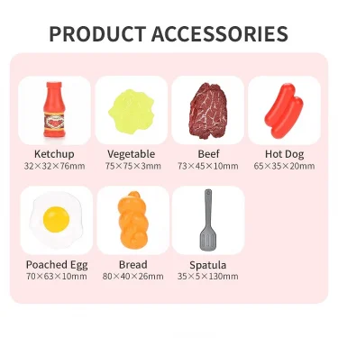 8PCS Children Kitchen Food Toys Simulation Cookware Game Set Pretend Play Pot Steak Vegetable Bread Hot Dog Omelette Kids Gift 6