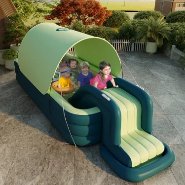 2/3M Large Swimming Pool Family Outdoor Party Pools Children's Inflatable Swimming Pool Sun Shade Folding Pool for Kids Baby Toy 5