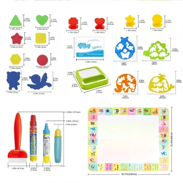 100x80CM Magic Water Drawing Mat Coloring Doodle With Reusable Magic Pens Montessori Painting Board Educational Toys Kids Gifts 2