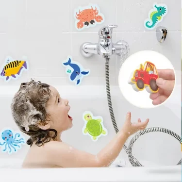 Baby Bath Toys Foam Animals Cognitive Floating Toy Educational Toy EVA Paste Puzzle Toys Bathtub Traffic Baby Bathroom Toys 5